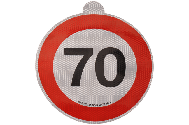 Aanhangwagendirect Tempo 70 sticker Italië - 20 cm