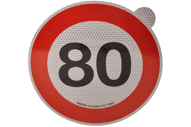 Aanhangwagendirect Tempo 80 sticker Italië - 20 cm