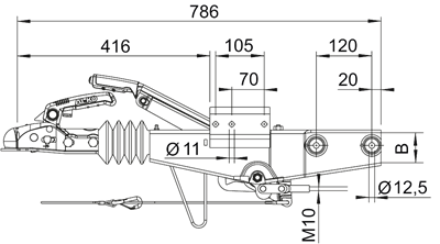 AL-KO AL-KO oplooprem aanhanger 60S/2 - 750 kg maximaal trekvermogen – koker 70 mm aansluiting - inclusief neuswielconsole
