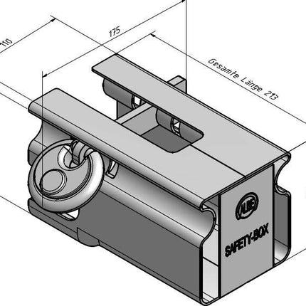Albe Disselslot koker Albe - premium - zilver - staal - incl. RVS discusslot met 2 sleutels