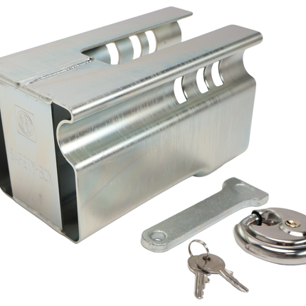 Albe Disselslot koker Albe - premium - zilver - staal - incl. RVS discusslot met 2 sleutels