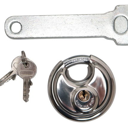 Albe Disselslot koker Albe - premium - zilver - staal - incl. RVS discusslot met 2 sleutels