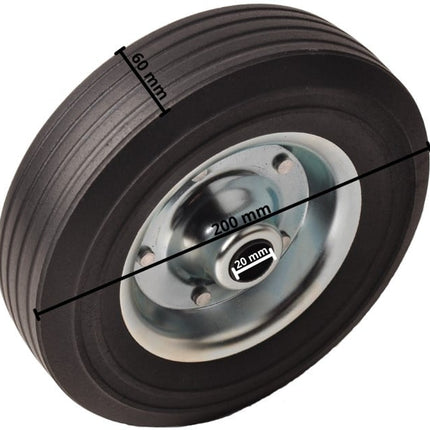 Cantonal 200x60 mm wiel met stalen velg voor neuswiel