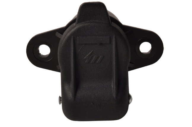 Cantonal 3-polige stekkerdoos met vlakstekker aansluiting - zwart