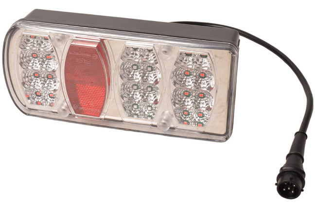 Cantonal Achterlicht met Aspöck connector 228x100x53 mm - volledig LED en Plug&Play - links