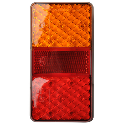 Cantonal Achterlicht verticaal 80x150x24 mm - 3 functies