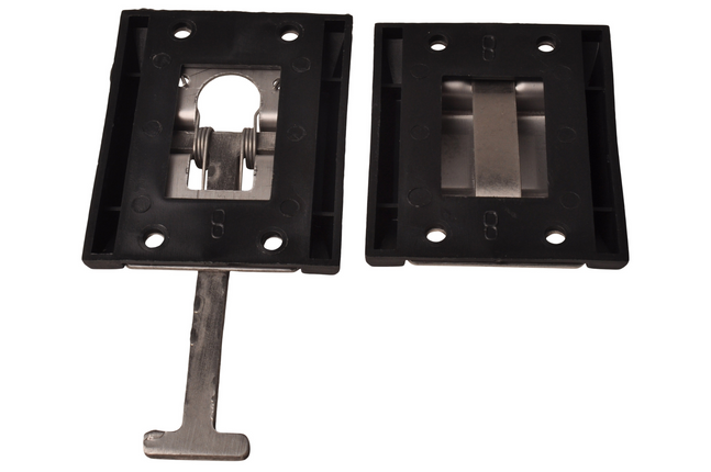 Cantonal Deurvastzetter: T-stuk + opzetstuk gemaakt van RVS materiaal