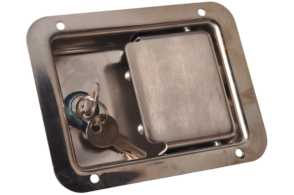 Cantonal Gepolijst Kofferslot RVS - 140x108 mm - inclusief 2 sleutels