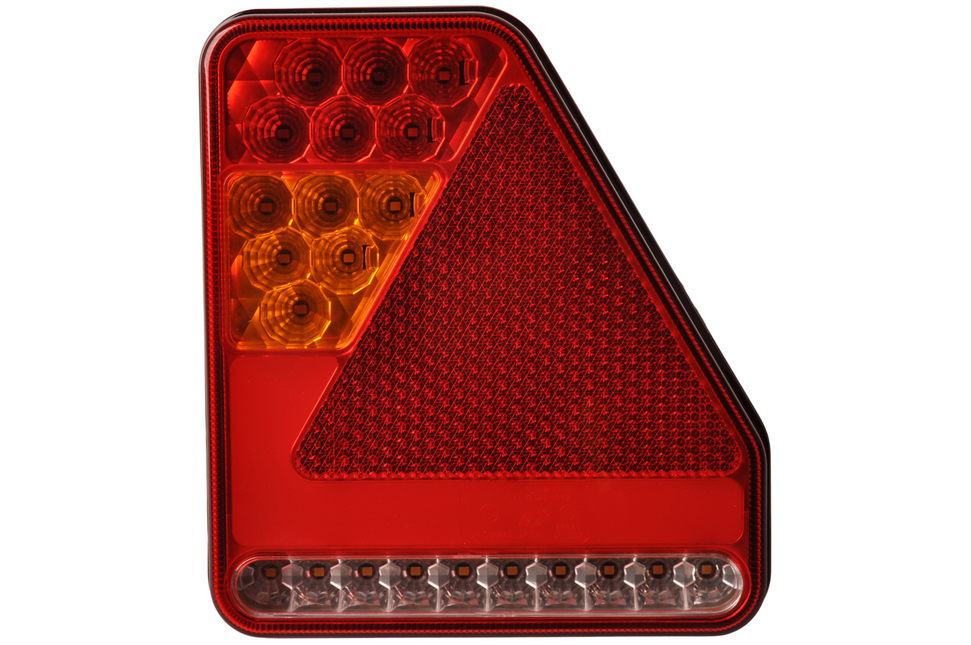 Cantonal Glotrac LED achterlicht rechts - 208x188x40 mm - inclusief achteruitrijverlichting en driehoekreflector