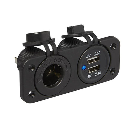 Cantonal Inbouw kit - stekkerdoos DIN + 2x USB poort 2x2100mA