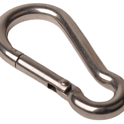 Cantonal Karabijnhaak RVS 60x6 mm - 9 mm oogdiameter