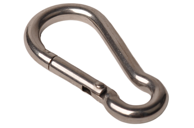 Cantonal Karabijnhaak RVS 60x6 mm - 9 mm oogdiameter