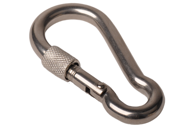 Cantonal Karabijnhaak RVS 80x12 mm - 12 mm oog