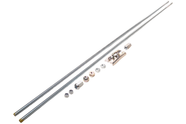 Cantonal Knott remgarnituur voor Enkelas aanhanger met M10 aansluiting en 2x 1 meter lengte draadeind