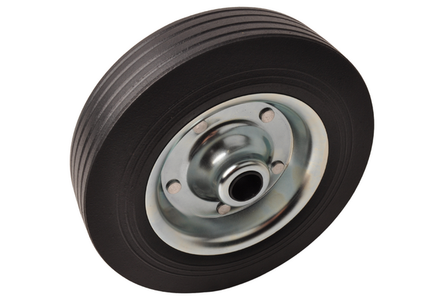 Cantonal Losse stalen velg met Hard rubberen wiel 200 x 50. Past op neuswiel met buis van 48mm doorsnee.