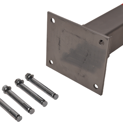 Cantonal Parkeerpaal met slot - 650x60x60 mm - grijs/rood - hoogwaardige kwaliteit