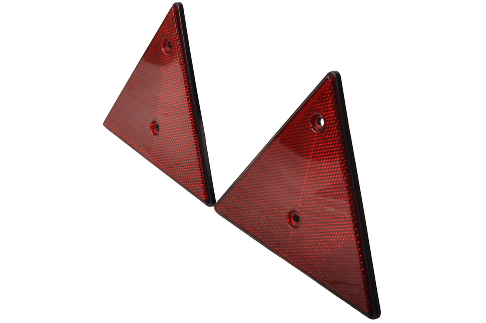 Cantonal Rode driehoek reflector - 153x130 mm - h.o.h. afstanden 70 mm - 2 stuks