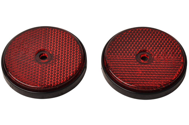 Cantonal Rode reflector 60 mm schroefgaten rond - 2 stuks