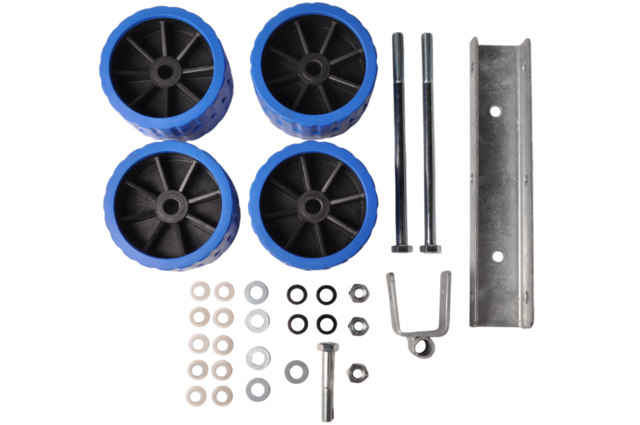 Cantonal Rollenset op kantelblok 30 mm - 4 kimrollen - blauw