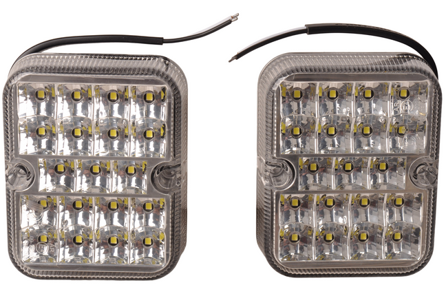 Cantonal Set van 2 achteruitrijlampen - 100x80x28 mm - LED