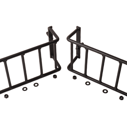 Cantonal Set van 2 zwarte stalen beschermrekken - 250x140x65 mm - geschikt voor grote achterlichten