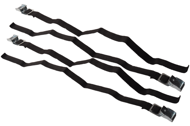 Cantonal Set van 4 sjorbanden / bindriemen 40x1,8cm - zwart - voor fietsdrager