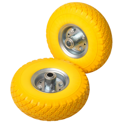 Cantonal Set van twee premium 3.00-4 anti lek steekwagenwielen - 20 mm naafdiameter - 55 mm naaflengte