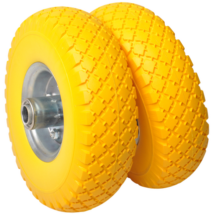 Cantonal Set van twee premium 3.00-4 anti lek steekwagenwielen - 20 mm naafdiameter - 55 mm naaflengte