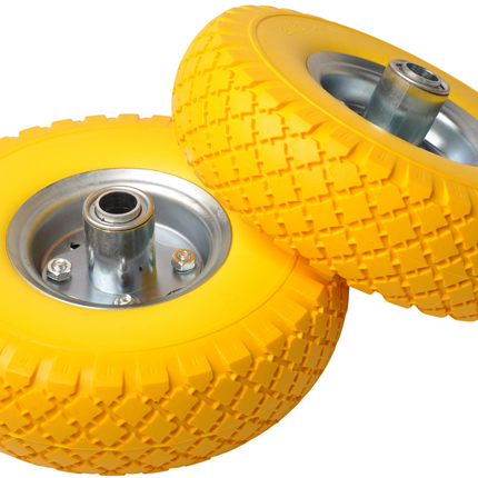 Cantonal Set van twee premium 3.00-4 anti lek steekwagenwielen - 20 mm naafdiameter - 55 mm naaflengte