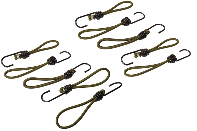 Cantonal Spanelastieken met haak - 15 cm - donkergroen met zwarte haak