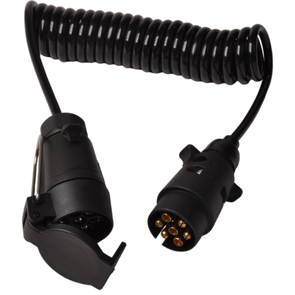 Cantonal Spiraal verlengkabel 7 aderig met 1x 7-polige stekker en 1x 7-polige contrastekker - 70 tot 175 cm