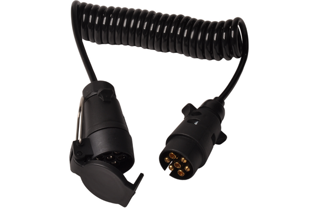 Cantonal Spiraal verlengkabel 7 aderig met 1x 7-polige stekker en 1x 7-polige contrastekker - 70 tot 175 cm