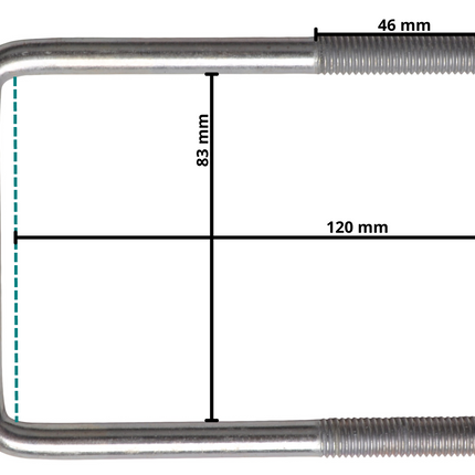 Cantonal U-bout / U-beugel strop M10 120x83 mm