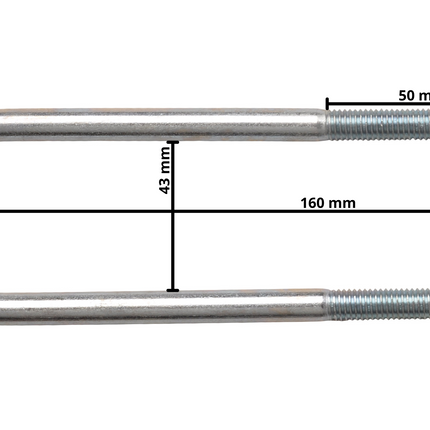 Cantonal U-bout / U-beugel strop M10 160x43 mm