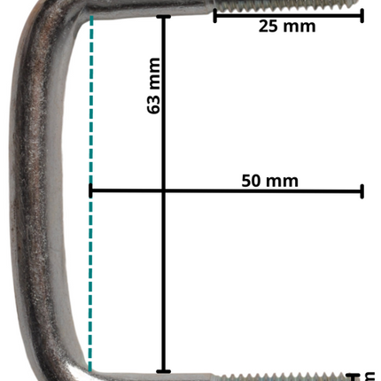 Cantonal U-bout / U-beugel strop M10 50x63 mm