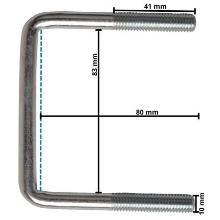 Cantonal U-bout / U-beugel strop M10 80x83 mm