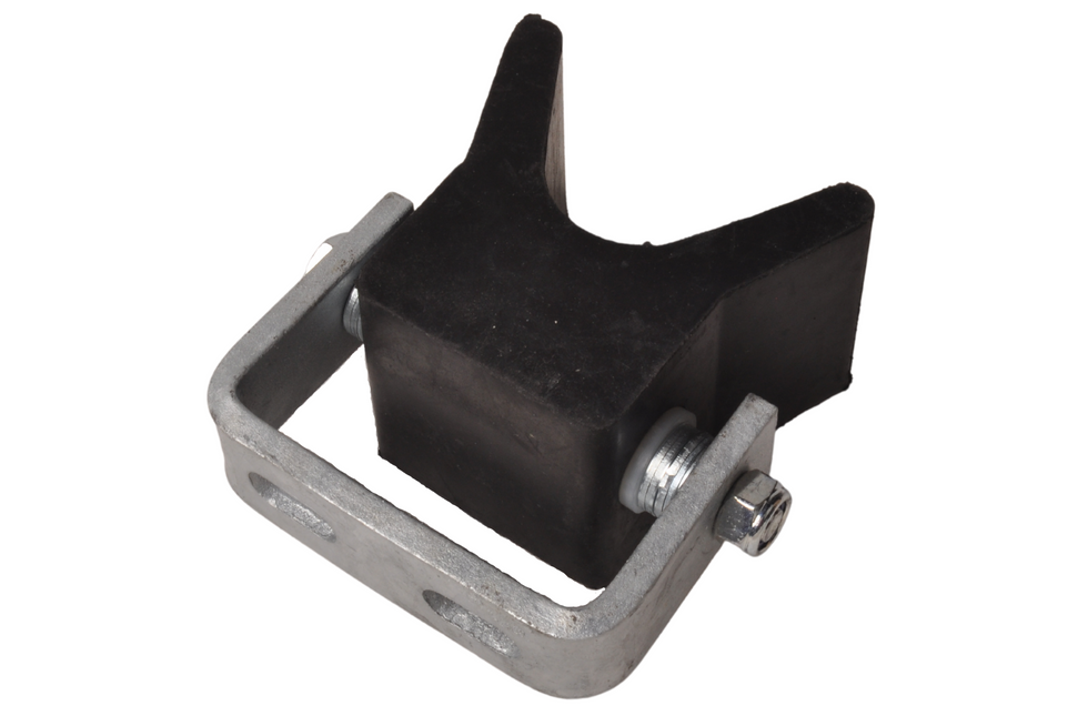 Cantonal Vangmuil op steun - zwart - 105x100 mm  -  met sleufgaten