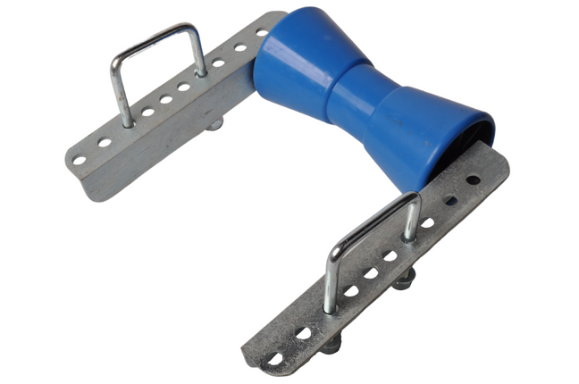 Cantonal Verstelbare kielrol 200x85 mm set - blauw - inclusief U-bouten 100x73 mm - PE