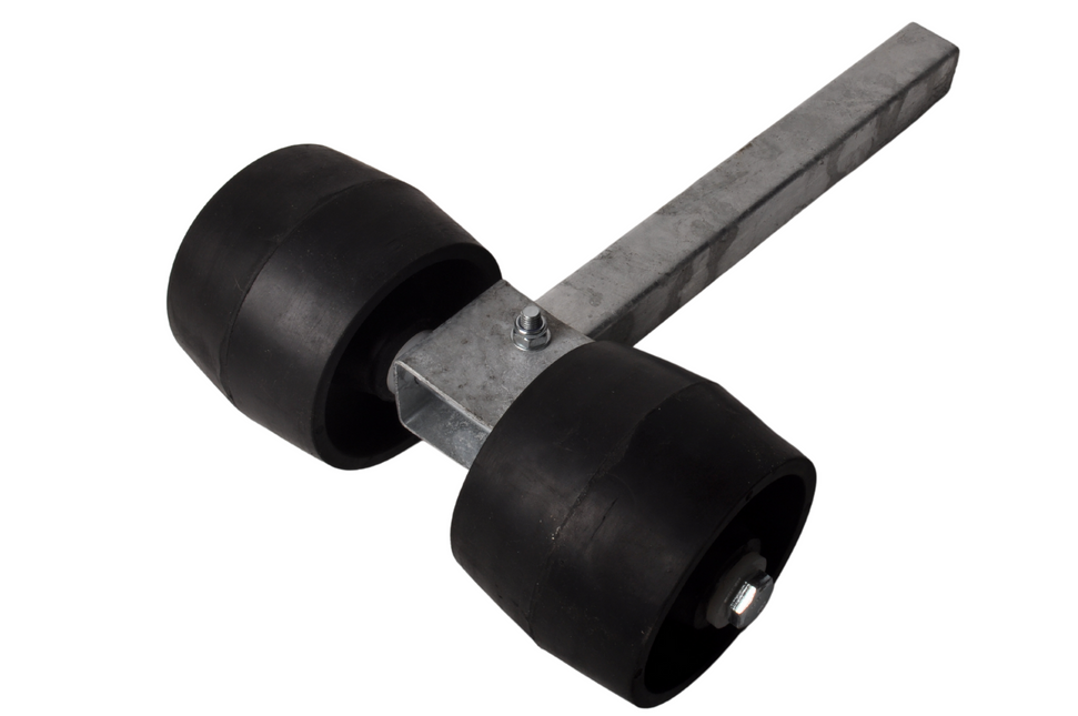 Cantonal Verstelbare kimrol set zwart - massief rubber - 30x30x300 mm  - gegalvaniseerd staal