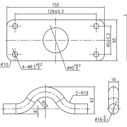 Cantonal Vloeroog met tegenplaat - verzinkt stalen materiaal - geschikt voor Ifor Williams GX Plant trailer modellen