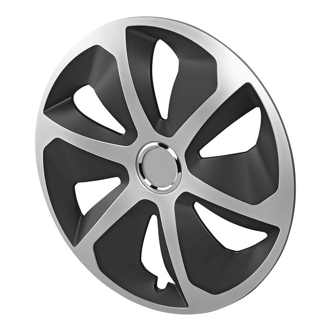 Cantonal Wieldoppenset roco 4 Stuks voor 13 Inch velgen - zilver/zwart