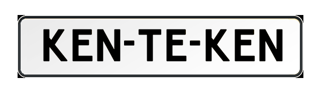 Cantonal Witte kentekenplaat voor aanhangwagen