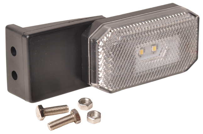 Cantonal Witte Zijmarkeringslamp - L/R - 12-24V - inclusief steun - wit