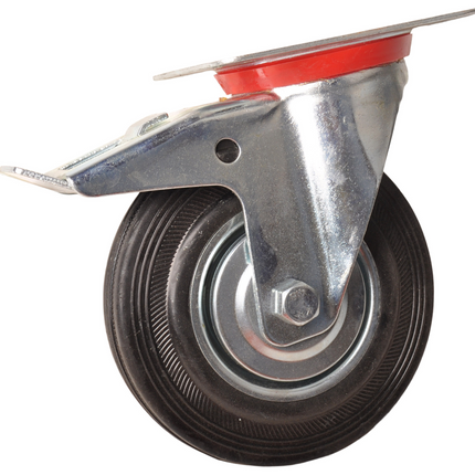 Cantonal Zwenkwiel met rem - 100 kg - totale hoogte: 150 mm