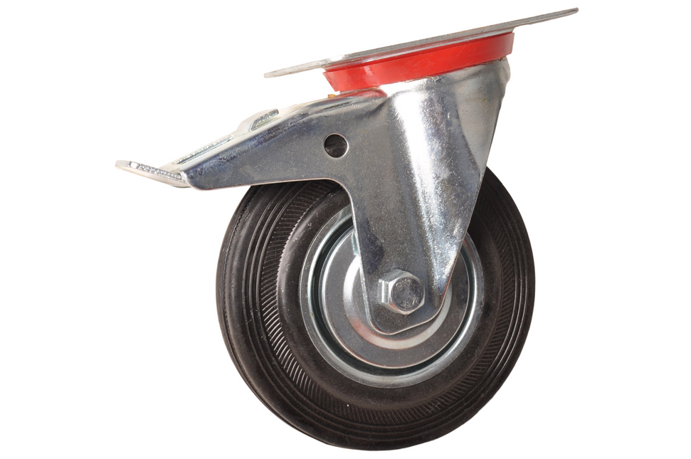 Cantonal Zwenkwiel met rem - 100 kg - totale hoogte: 150 mm