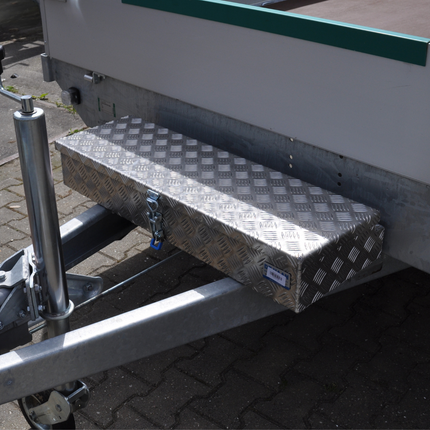 De Haan De Haan Box HM - 900x320x150 mm - waterdichte en stofdichte aluminium traanplaat disselbak - voorzien van spansluiting