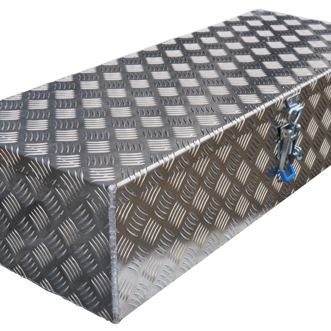 De Haan DE HAAN BOX HS - 900x380x230 mm - waterdichte en stofdichte aluminium traanplaat disselbak - voorzien van vlinderslot, spansluiting of t-sluiting