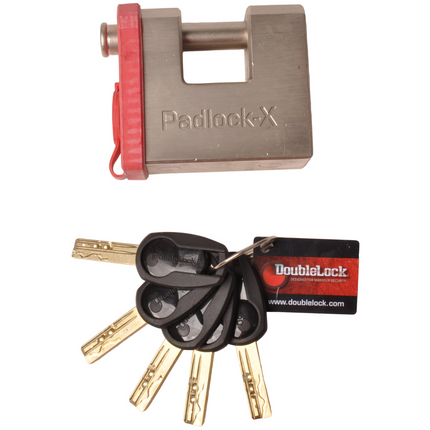 DoubleLock DoubleLock Padlock X - SCM gekeurd - Los slot fixed lock.
