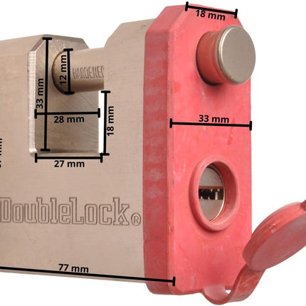 DoubleLock DoubleLock Padlock X - SCM gekeurd - Los slot fixed lock.