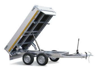 Eduard Achterwaartse kipper 310x160 cm - 2000 kg - handpomp - voorzien van 30 cm borden inclusief oprijplaten